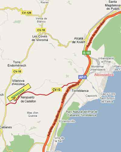 Map of Castellon Airport